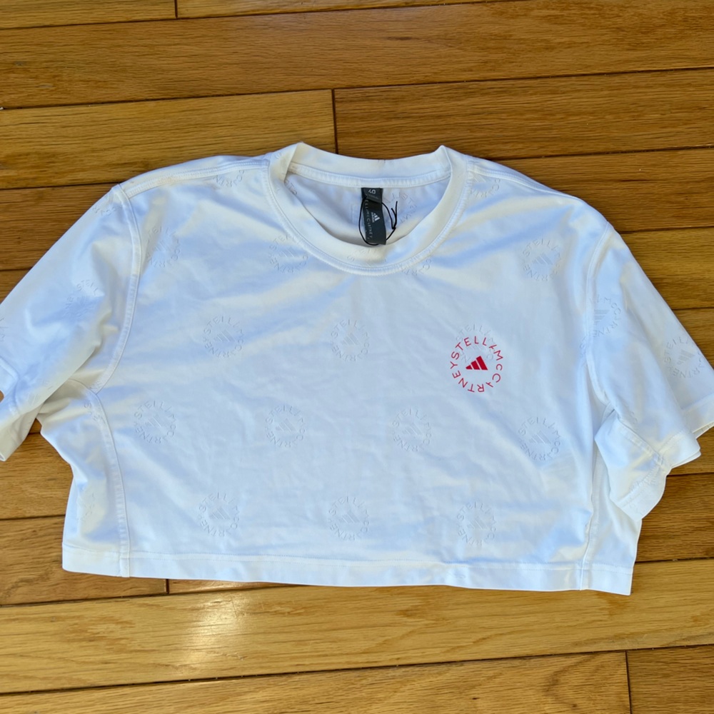 Stella McCarthy x Adidas white cropped T- Shirt